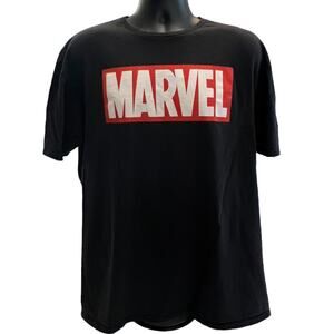 Marvel Logo Black T-Shirt Size  2XL